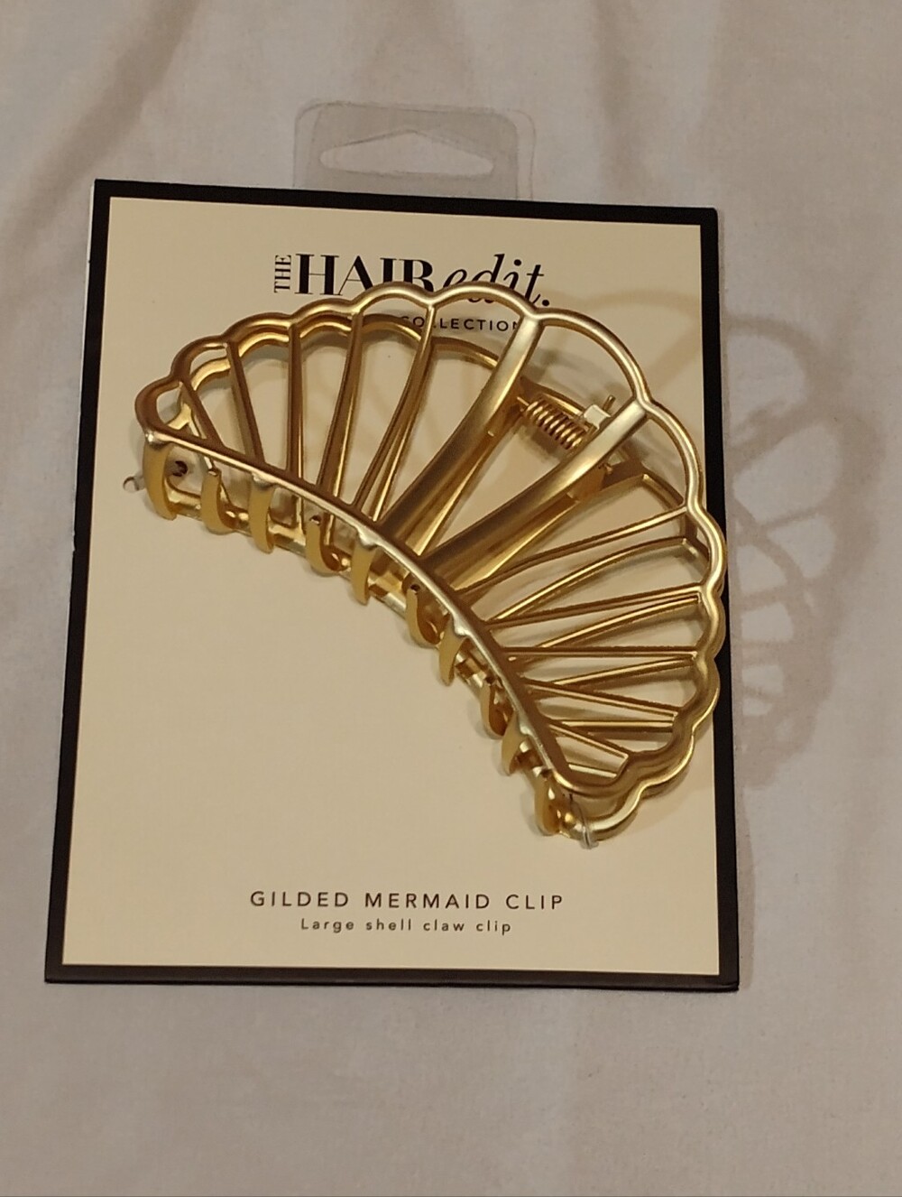 Gilded Mermaid Shell Hair Clip - Gold